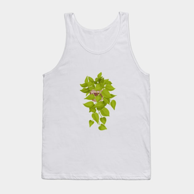 Neon Pothos Plant Illustration Tank Top by gusstvaraonica